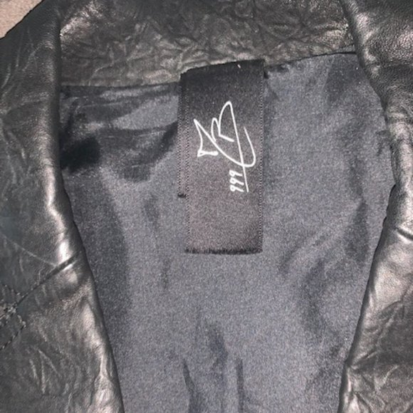 Black Leather Blazer Coat - Picture 5 of 10